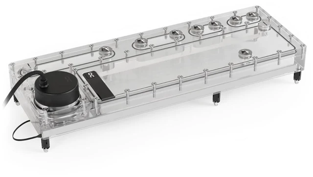 Alt view image 7 of 9 - Alphacool Core Distro Plate 420 VPP/D5 - Left with VPP D5 Apex Pump Reservoir, G1/4, 620ml, Acrylic, Clear (14578)