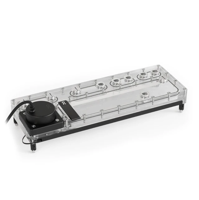 Alt view image 7 of 9 - Alphacool Core Distro Plate 360 Left D5/DDC V.2 with D5 Apex Pump Reservoir, G1/4, 190 ml, Acrylic, Clear (13875)