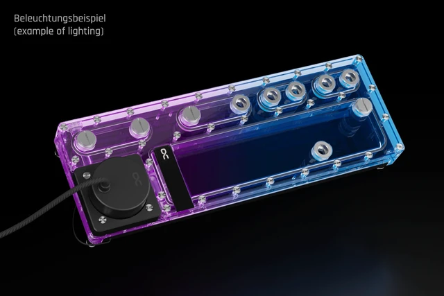 Alt view image 9 of 9 - Alphacool Core Distro Plate 360 Left D5/DDC V.2 with D5 Apex Pump Reservoir, G1/4, 190 ml, Acrylic, Clear (13875)