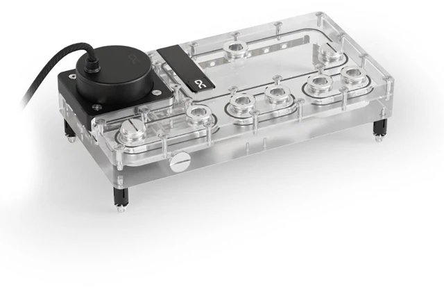 Alt view image 7 of 9 - Alphacool Core Distro Plate 240 Right D5/DDC V.2 with D5 Apex Pump Reservoir, G1/4, 105 ml, Acrylic, Clear (13873)