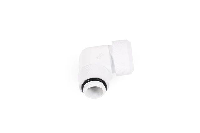 Alt view image 10 of 11 - Alphacool Eiszapfen 16mm HardTube Compression Fitting 90° Rotatable G1/4 - White (17621)