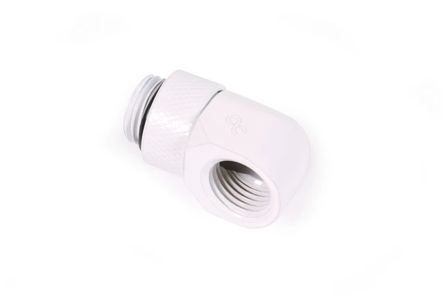 Alt view image 7 of 9 - Alphacool Eiszapfen L-Connector Rotatable G1/4 AG to G1/4 IG - 4pcs Set White (17619)