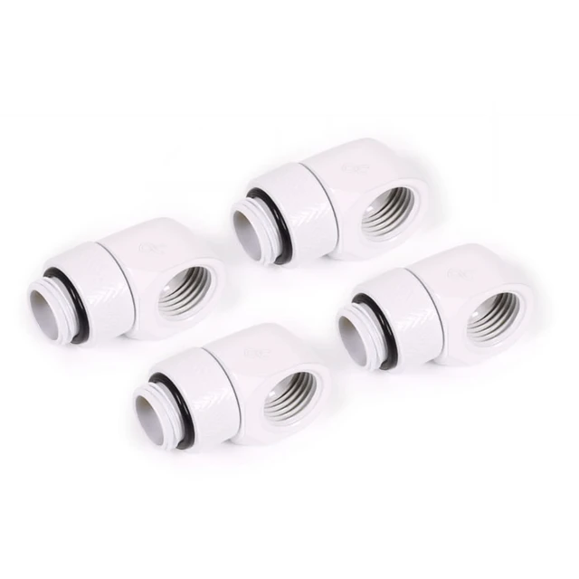 Alt view image 6 of 9 - Alphacool Eiszapfen L-Connector Rotatable G1/4 AG to G1/4 IG - 4pcs Set White (17619)