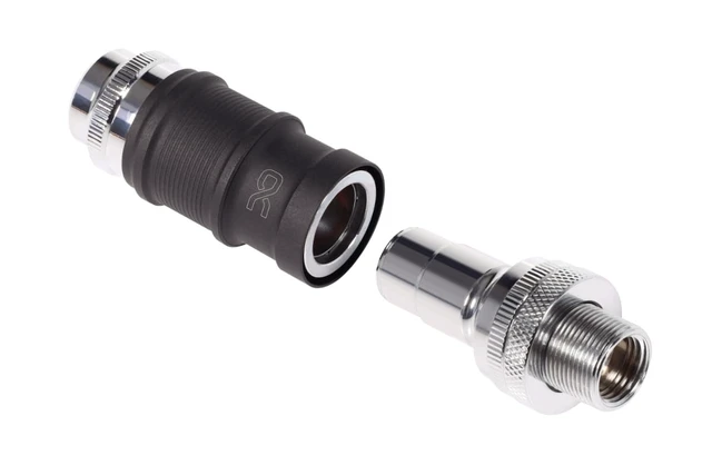 Alt view image 10 of 14 - Alphacool ES Quick Release BLH1A PushIn Set IT-IT with Bulkhead Fitting, Nickel Plated Brass (13877)