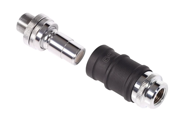 Alt view image 11 of 14 - Alphacool ES Quick Release BLH1A PushIn Set IT-IT with Bulkhead Fitting, Nickel Plated Brass (13877)