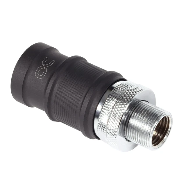 Alt view image 3 of 6 - Alphacool ES Quick Release BLH1A PushIn Female IT with Bulkhead Fitting, Nickel Plated Brass (13881)