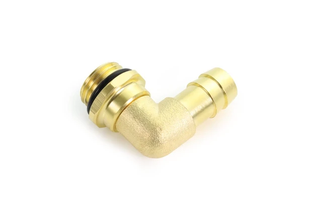 Alt view image 6 of 6 - Alphacool ES G1/4 90° Rotatable Fitting with Barbed Fitting for TPV Tubes 12.7/7.6mm, Brass (14640)