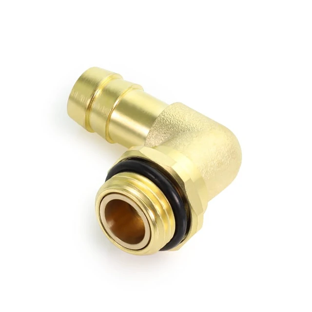 Alt view image 5 of 6 - Alphacool ES G1/4 90° Rotatable Fitting with Barbed Fitting for TPV Tubes 12.7/7.6mm, Brass (14640)