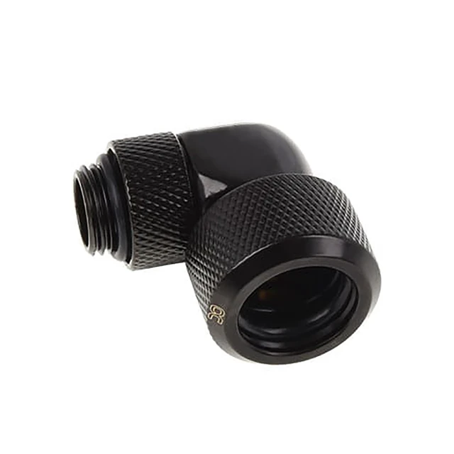 Alt view image 10 of 10 - Alphacool Eiszapfen 16mm HardTube compression fitting 90° rotatable G1/4 for plexi- brass tubes (rigid or hard tubes) - knurled - deep black