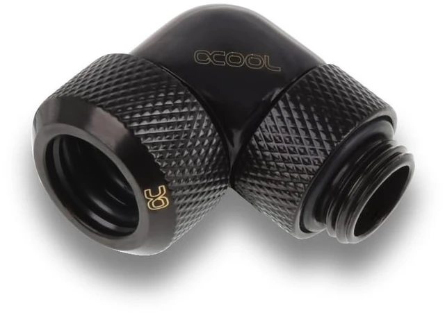 Alt view image 12 of 12 - Alphacool Eiszapfen 13mm HardTube compression fitting 90 rotatable G1/4 for Acryl/Brass Tubes - Bl, Black (1022481)