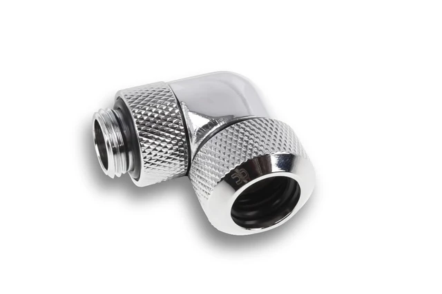 Alt view image 10 of 12 - Alphacool Eiszapfen 13mm HardTube Compression Fitting 90 Rotary G1/4 for Acryl/Brass Tubes -Chrome (1022482)