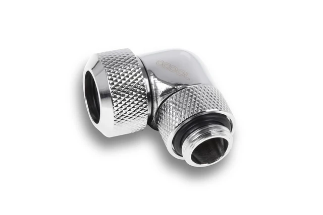 Alt view image 11 of 12 - Alphacool Eiszapfen 13mm HardTube Compression Fitting 90 Rotary G1/4 for Acryl/Brass Tubes -Chrome (1022482)
