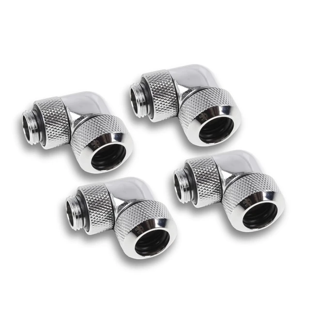 Alt view image 9 of 12 - Alphacool Eiszapfen 13mm HardTube Compression Fitting 90 Rotary G1/4 for Acryl/Brass Tubes -Chrome (1022482)