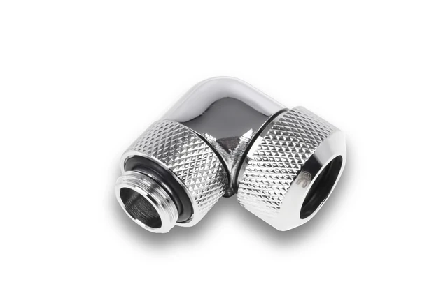 Alt view image 12 of 12 - Alphacool Eiszapfen 13mm HardTube Compression Fitting 90 Rotary G1/4 for Acryl/Brass Tubes -Chrome (1022482)