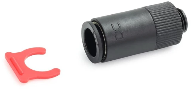 Alt view image 5 of 6 - Alphacool ES Quick Release Coupling G1/4 AG Female - PushIn Industry Version Fitting, Nylon, Black (17654)