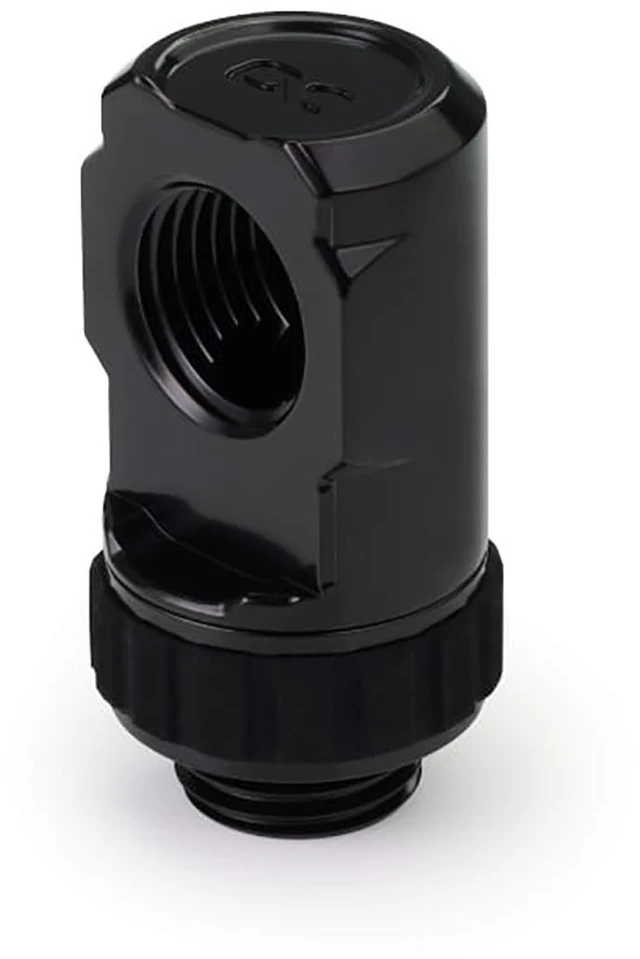 Alt view image 7 of 9 - Alphacool Apex Grip 90° G1/4 Rotary Adapter Fitting - Black, Brass (14807)