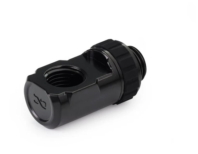 Alt view image 9 of 9 - Alphacool Apex Grip 90° G1/4 Rotary Adapter Fitting - Black, Brass (14807)