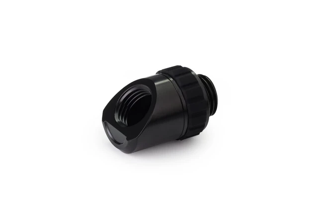 Alt view image 8 of 9 - Alphacool Apex Grip 45° G1/4 Rotary Adapter Fitting - Black, Brass (14808)