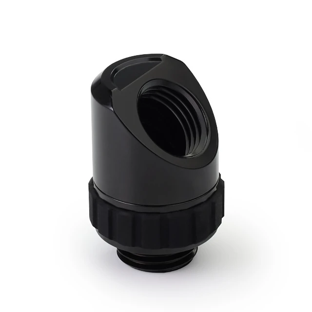Alt view image 7 of 9 - Alphacool Apex Grip 45° G1/4 Rotary Adapter Fitting - Black, Brass (14808)