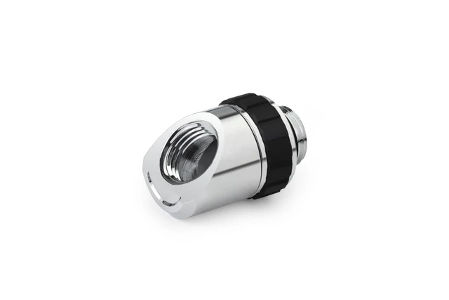 Alt view image 9 of 9 - Alphacool Apex Grip 45° G1/4 Rotary Adapter Fitting - Chrome (14890)