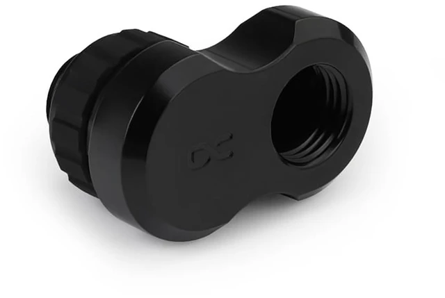 Alt view image 5 of 6 - Alphacool Apex Grip 16mm 360° G1/4 Male to Female Rotary Offset Fitting - Black, Brass (14813)