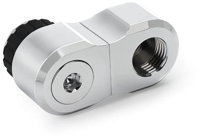Alt view image 5 of 6 - Alphacool Apex Grip 27mm 360° G1/4 Male to Female Rotary Offset Fitting - Chrome, Brass (14894)