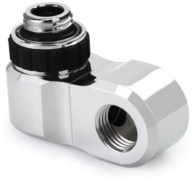 Alt view image 6 of 6 - Alphacool Apex Grip 27mm 360° G1/4 Male to Female Rotary Offset Fitting - Chrome, Brass (14894)