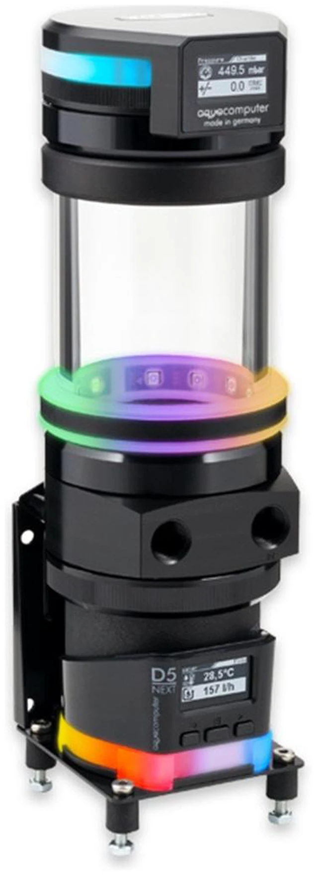 Alt view image 8 of 11 - Aquacomputer ULTITUBE D5 100 PRO LEAKSHIELD Reservoir with D5 NEXT Pump Pump Reservoir Combo, G1/4, 230 mL, Borosilicate Glass, Black (34140)