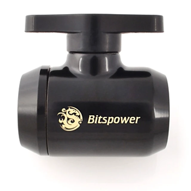 Alt view image 7 of 8 - Bitspower G1/4" Mini Valve with Black Handle, Matte Black Body
