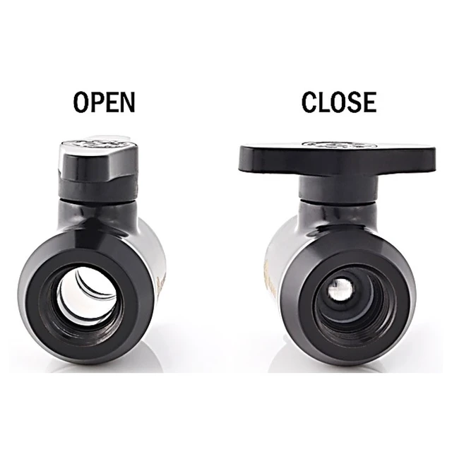 Alt view image 8 of 8 - Bitspower G1/4" Mini Valve with Black Handle, Matte Black Body