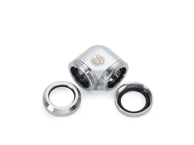 Alt view image 5 of 6 - Bitspower Dual Enhance Multi-Link Adapter Fitting for 16mm OD Rigid Tubing, 90? Angle (For Use with Bitspower Rigid Tubing Only), Silver Shining