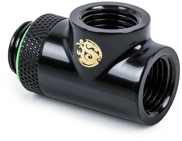 Alt view image 6 of 10 - Bitspower T-Block Rotary Fitting, Matt Black