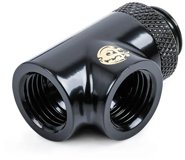 Alt view image 8 of 10 - Bitspower T-Block Rotary Fitting, Matt Black