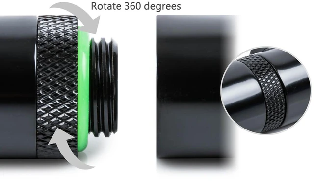 Alt view image 9 of 10 - Bitspower T-Block Rotary Fitting, Matt Black