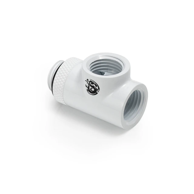 Alt view image 4 of 6 - Bitspower Deluxe White T-Block Rotary G1/4"& Inner G1/4"x2