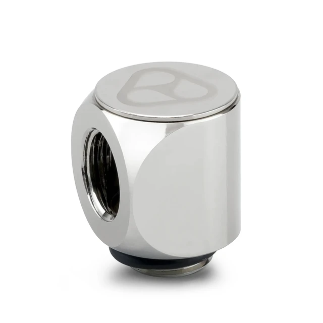 Alt view image 2 of 7 - Thermal Grizzly DeltaMate 90 Degree Rotary Fitting, Gloss Nickel, 6-pack