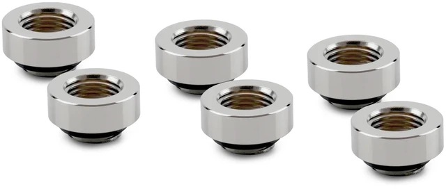 Main image of Thermal Grizzly DeltaMate MF7 Extender Fitting, Gloss Nickel, 6-pack