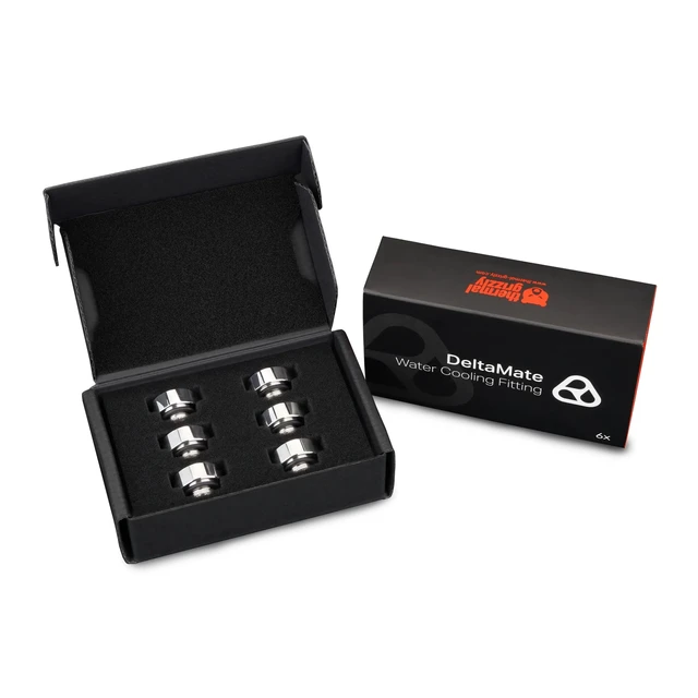 Alt view image 6 of 6 - Thermal Grizzly DeltaMate MF7 Extender Fitting, Gloss Nickel, 6-pack
