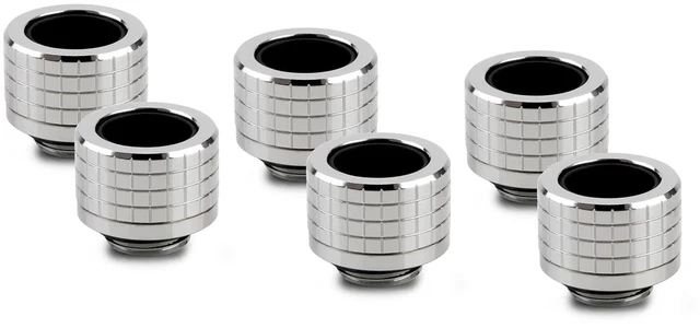 Main image of Thermal Grizzly DeltaMate HT14 Compression Fitting for Rigid Tubing, 14mm OD, Gloss Nickel, 6-pack