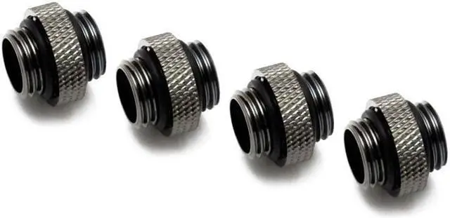 Main image of XSPC G1/4" 5mm Male to Male Fitting, Black Chrome, 4-pack