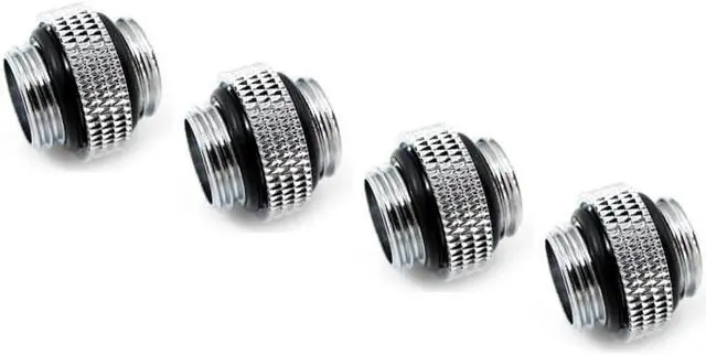 Main image of XSPC G1/4" 5mm Male to Male Fitting, Chrome, 4-pack
