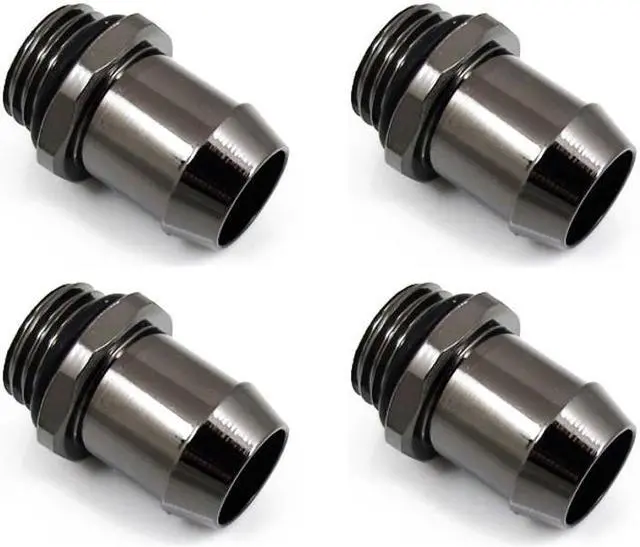 Main image of XSPC G1/4" to 1/2" Barb Fitting for Soft Tubing, Black Chrome, 4-pack