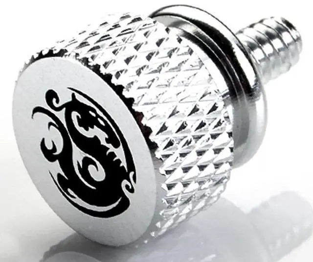Main image of Bitspower Thumb Screw with Logo, Size #6-32, Silver