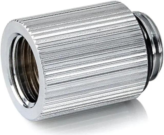 Main image of Bitspower Touchaqua G1/4" Male to Female Extender Fitting, 20mm, Glorious Silver, 2-pack