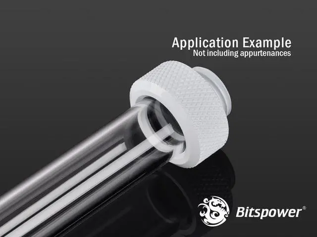 Alt view image 3 of 5 - Bitspower G1/4" to Multi-Link Fitting for 14mm OD Rigid Tubing, Deluxe White