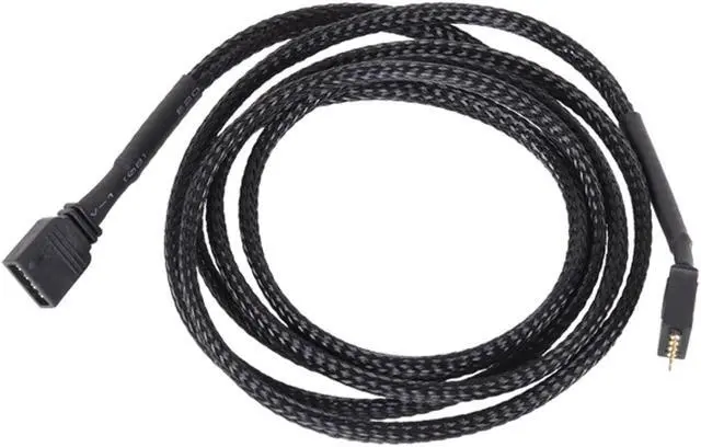 Alt view image 3 of 10 - Phobya RGB 4-Pin Extension Cable, 150cm, Sleeved, Black