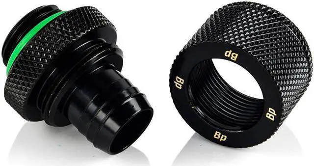 Alt view image 3 of 6 - Bitspower G1/4" to 3/8" ID, 1/2" OD Compression Fitting for Soft Tubing, CC2 Ultimate, Matte Black
