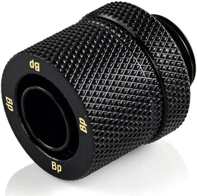 Main image of Bitspower G1/4" to 3/8" ID, 1/2" OD Compression Fitting for Soft Tubing, CC2 Ultimate, Matte Black