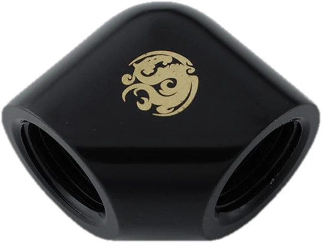 Main image of Bitspower G1/4" Female to Female Extender Fitting, 90 Degree Angle, Matte Black
