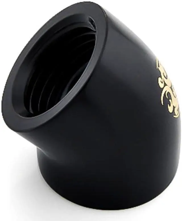 Alt view image 2 of 5 - Bitspower G1/4" Female to Female Extender Fitting, 45 Degree Angle, Matte Black